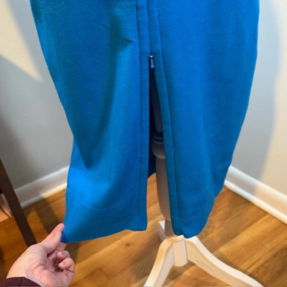 Diane von Furstenberg DVF Blue Zip Dress Size 6 Convertible Front Zip Minimilist